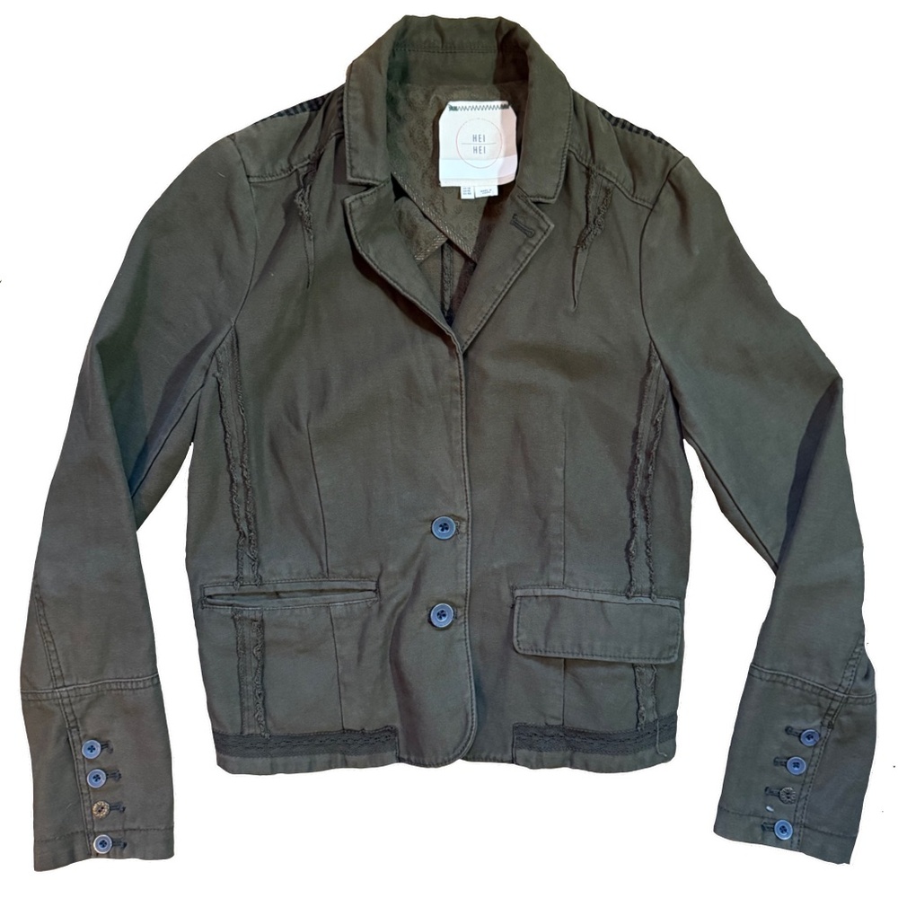 Anthropologie Hei Hei Delaine Blazer Olive Green